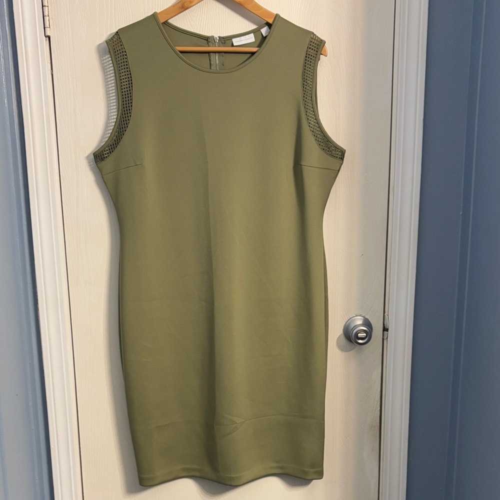 New York & Company Olive Green Midi Dress